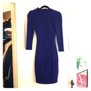 Vintage purple thick winter mock neck dress